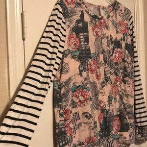 Mixed print top